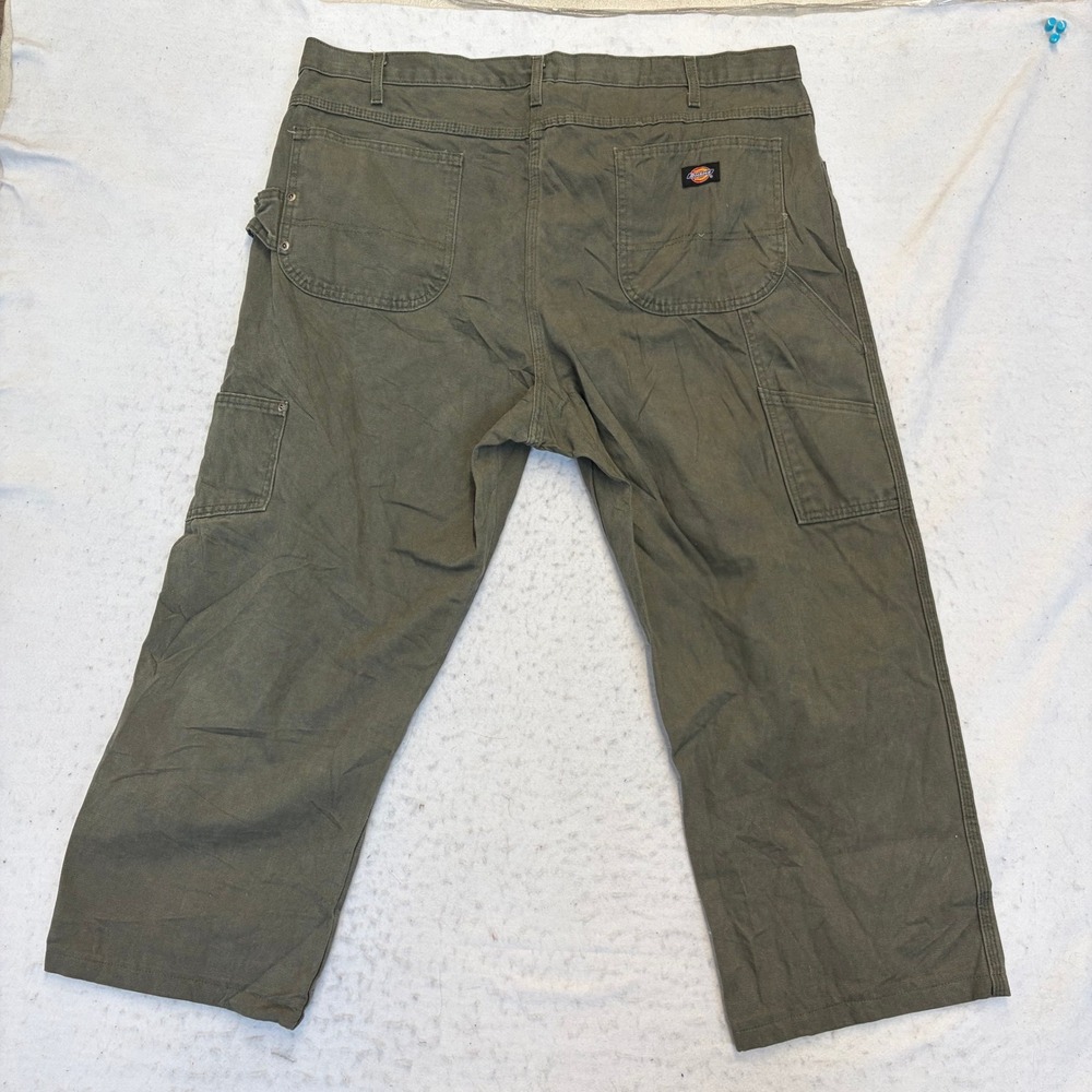 Dickies Carpenter Pants Mens 42x26 Green Duck Canvas Workwear DU336RMS